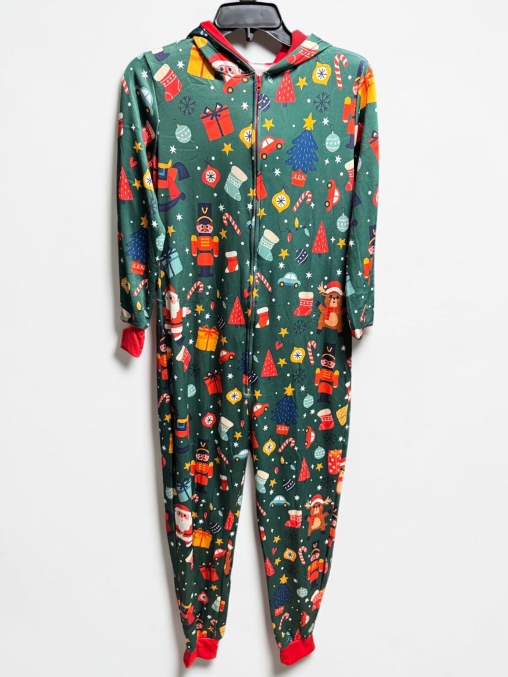 Christmas Pajama Onesie Women’s Small Super Soft Hooded Holiday One Piece NWOT